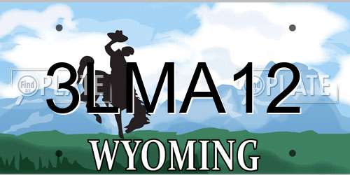 3LMA12 Wyoming License Plate