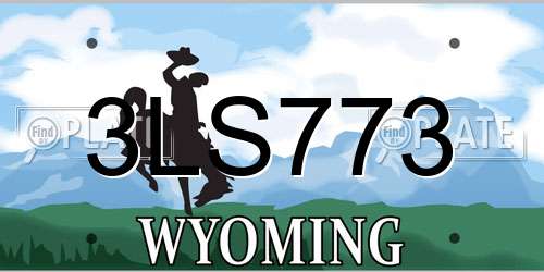 3LS773 Wyoming License Plate