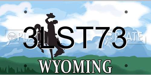 3LST73 Wyoming License Plate