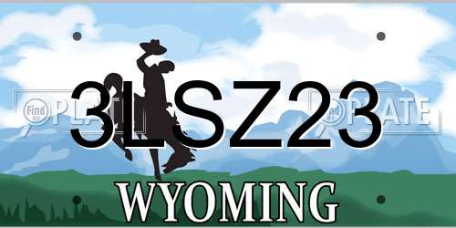 3LSZ23 Wyoming License Plate