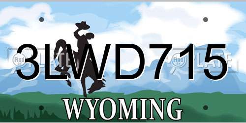 3LWD715 Wyoming License Plate
