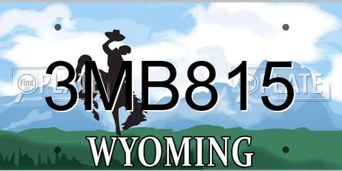 3MB815 Wyoming License Plate