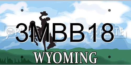 3MBB18 Wyoming License Plate