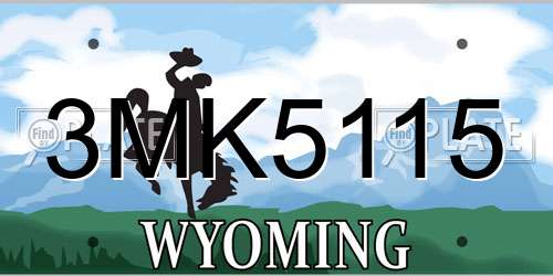 3MK5115 Wyoming License Plate