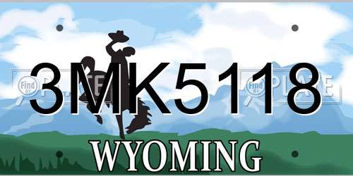 3MK5118 Wyoming License Plate