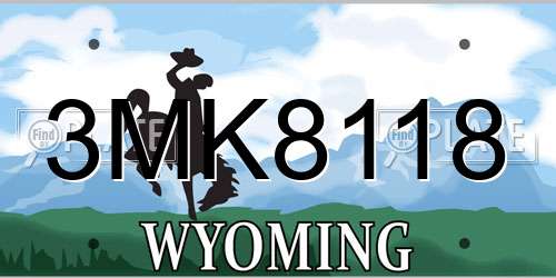 3MK8118 Wyoming License Plate