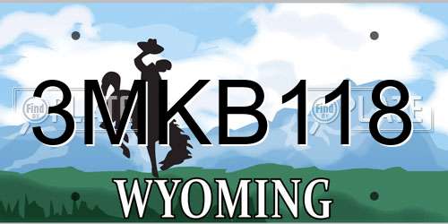 3MKB118 Wyoming License Plate