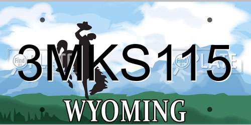 3MKS115 Wyoming License Plate