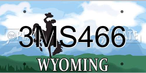 3MS466 Wyoming License Plate