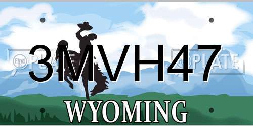 3MVH47 Wyoming License Plate