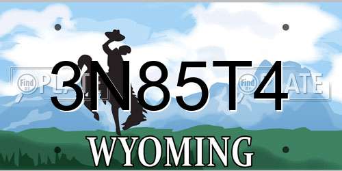 3N85T4 Wyoming License Plate