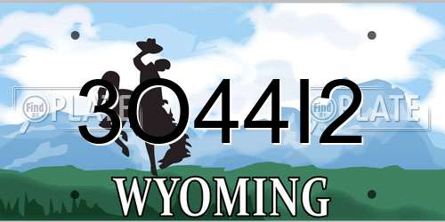 3O44I2 Wyoming License Plate