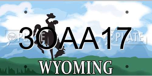 3OAA17 Wyoming License Plate