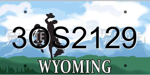 3OS2129 Wyoming License Plate