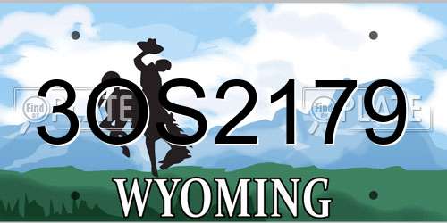 3OS2179 Wyoming License Plate