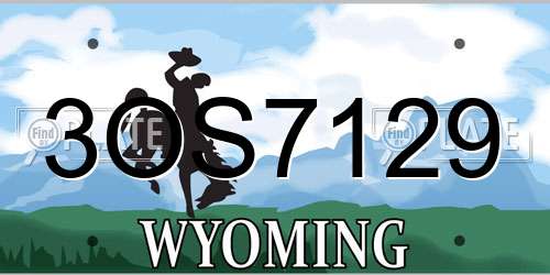 3OS7129 Wyoming License Plate