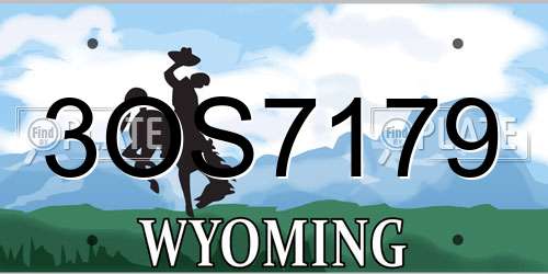 3OS7179 Wyoming License Plate
