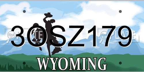 3OSZ179 Wyoming License Plate