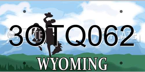 3OTQ062 Wyoming License Plate