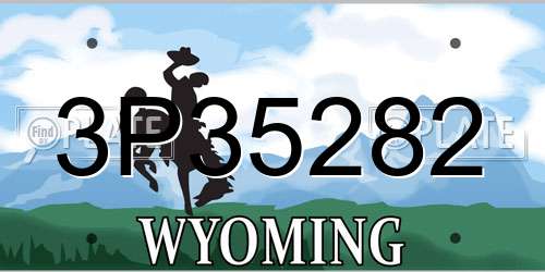 3P35282 Wyoming License Plate