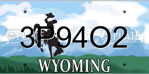 3P94O2 Wyoming License Plate