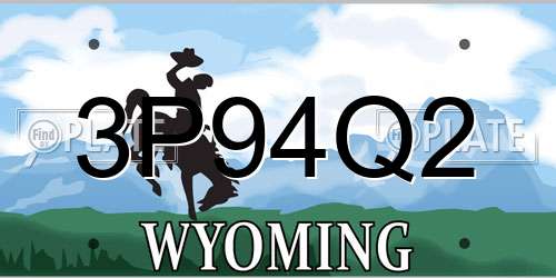 3P94Q2 Wyoming License Plate
