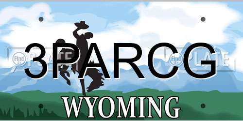 3PARCG Wyoming License Plate