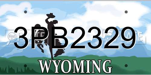 3PB2329 Wyoming License Plate