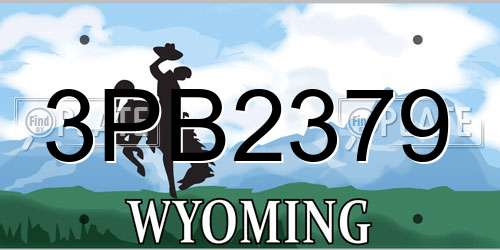 3PB2379 Wyoming License Plate