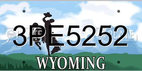 3PE5252 Wyoming License Plate