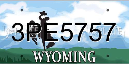 3PE5757 Wyoming License Plate