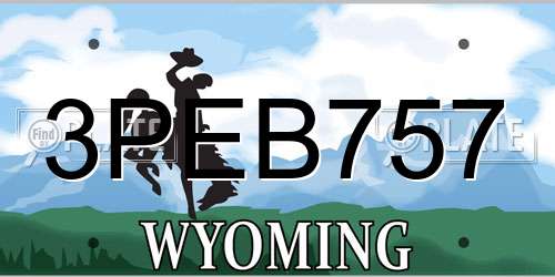 3PEB757 Wyoming License Plate