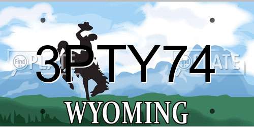 3PTY74 Wyoming License Plate