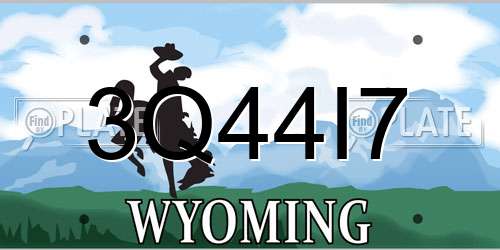 3Q44I7 Wyoming License Plate