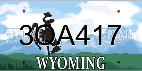 3QA417 Wyoming License Plate