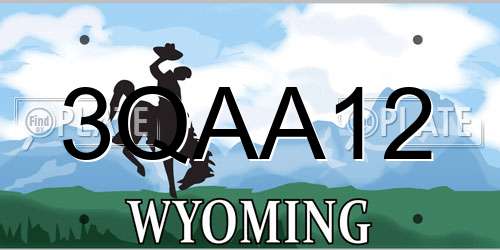 3QAA12 Wyoming License Plate