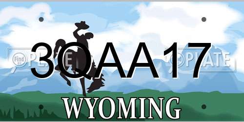3QAA17 Wyoming License Plate
