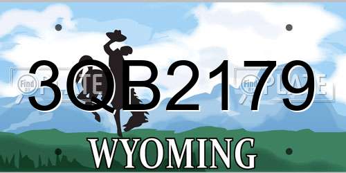3QB2179 Wyoming License Plate