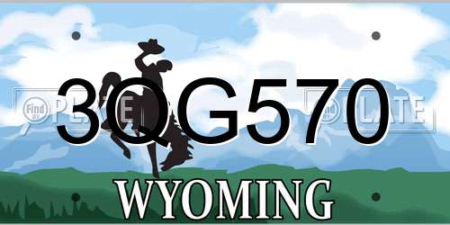 3QG570 Wyoming License Plate