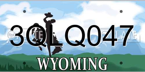 3QLQ047 Wyoming License Plate