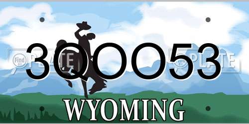 3QOO53 Wyoming License Plate