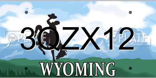 3QZX12 Wyoming License Plate