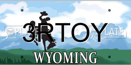 3RTOY Wyoming License Plate