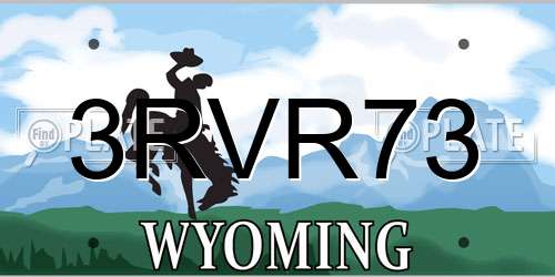 3RVR73 Wyoming License Plate