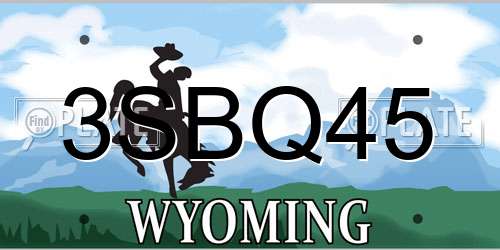 3SBQ45 Wyoming License Plate