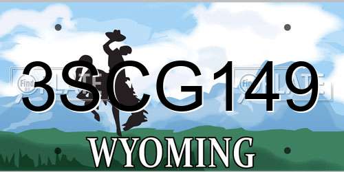 3SCG149 Wyoming License Plate