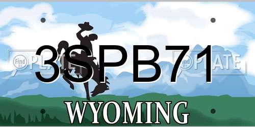 3SPB71 Wyoming License Plate