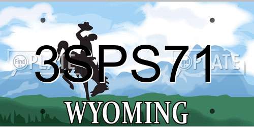 3SPS71 Wyoming License Plate