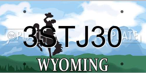 3STJ30 Wyoming License Plate
