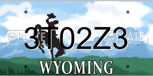 3T02Z3 Wyoming License Plate